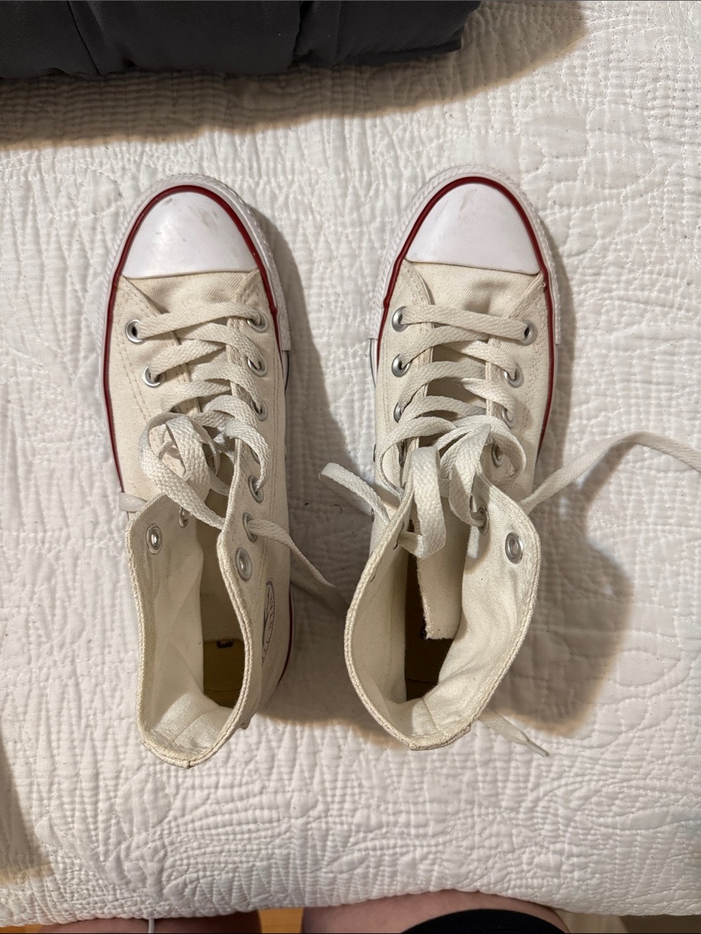 Converse White High-Top Sneakers with box